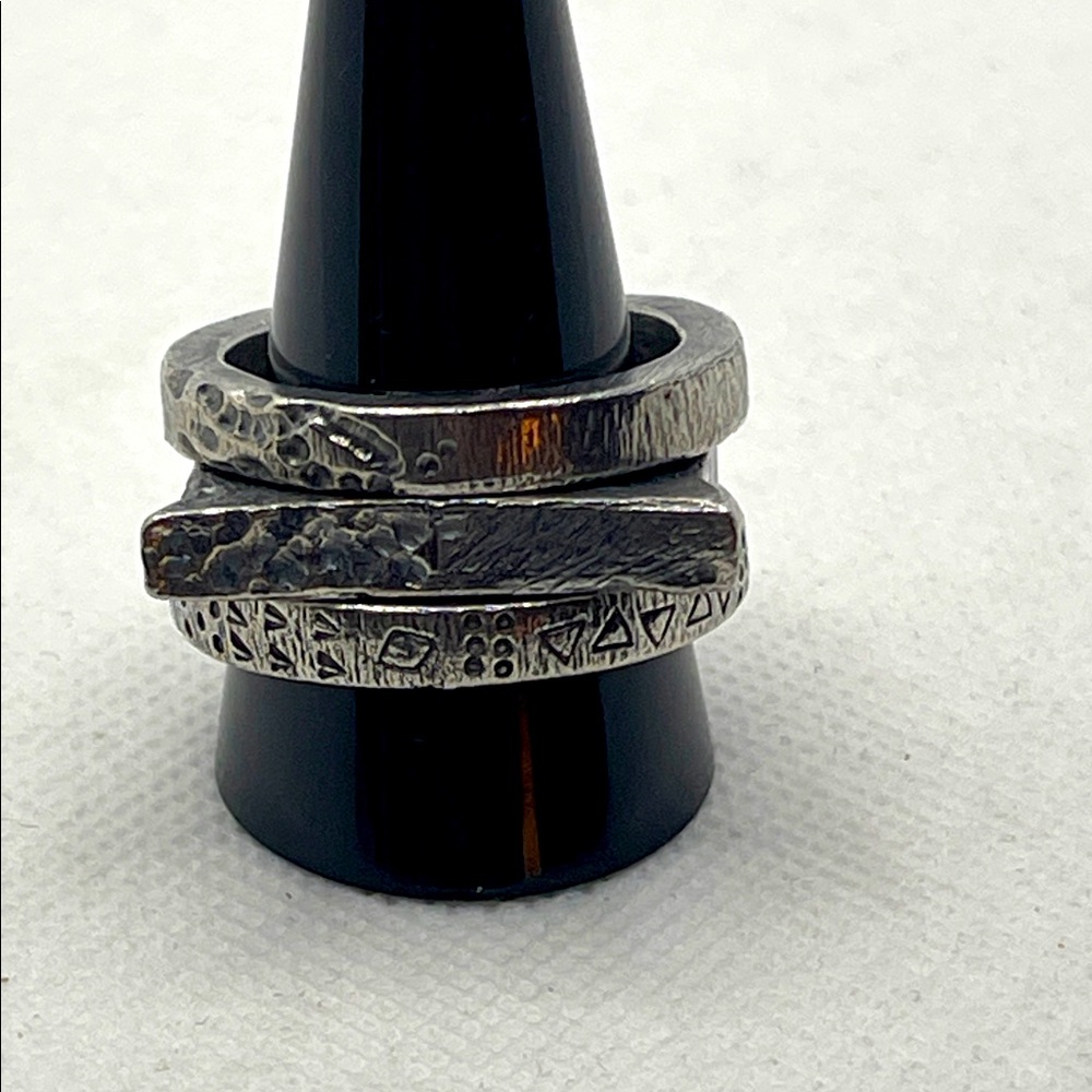 Buck Palmer Unity Stack Ring Sterling Silver - image 1